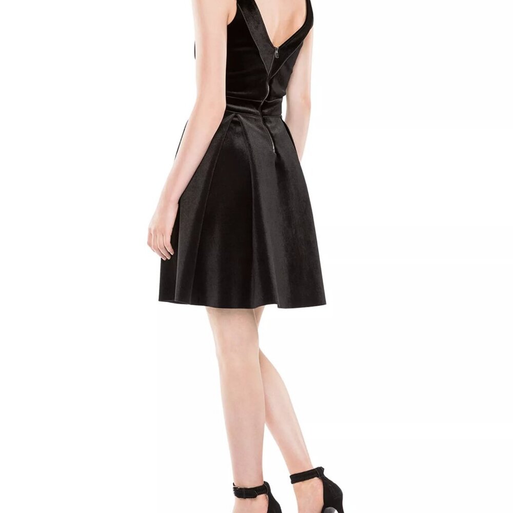 MAJE Reedness Velvet Fit and Flare Mini Dress Black S MSRP $480 NWT - Picture 3 of 13